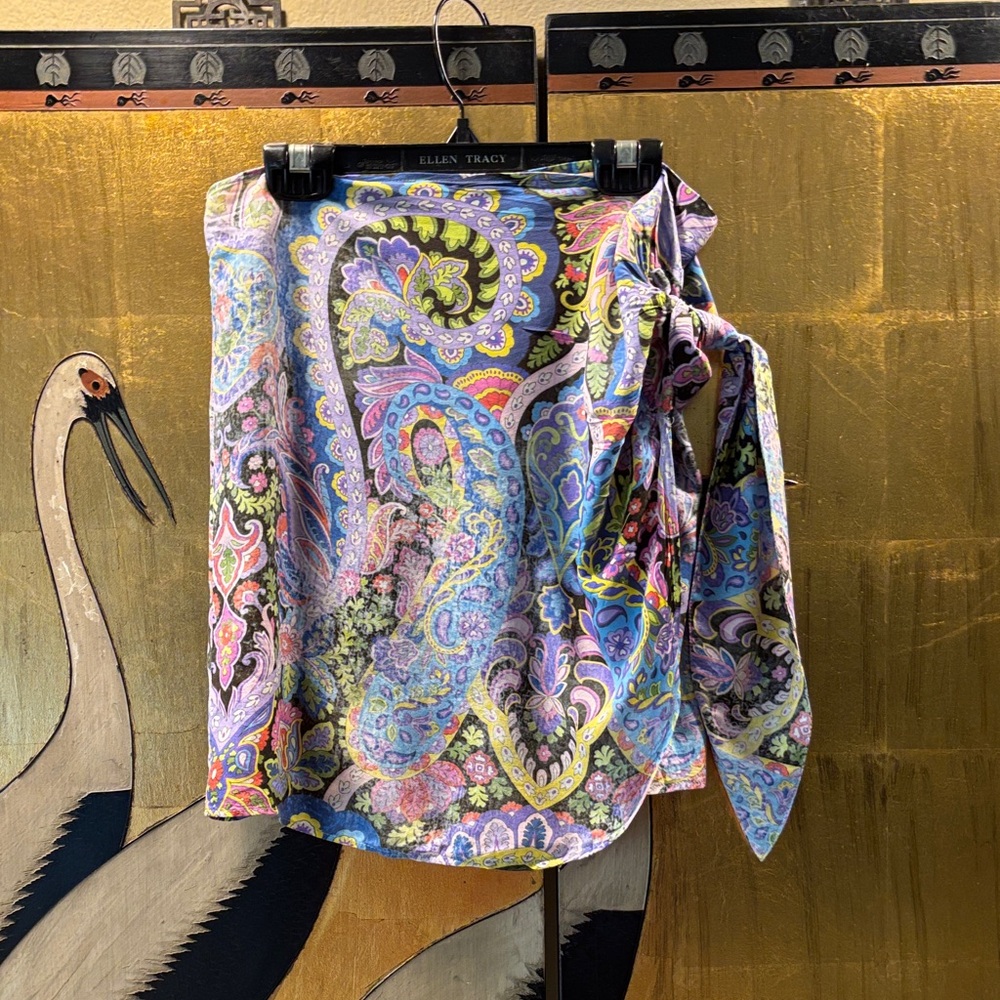 Springtime Paisley Wrap Skirt